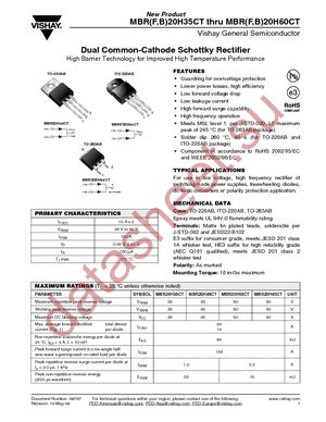 MBRB20H45CT-E3/81 datasheet  